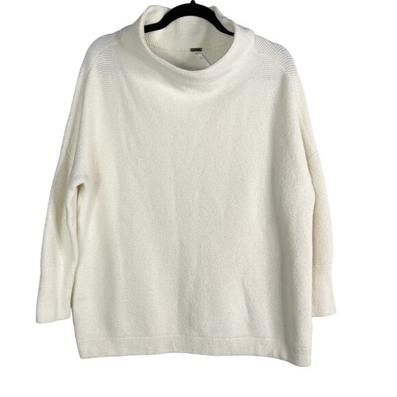 Free People Small Cream Ottoman Slouchy Tunic Sweater Pullover Cotton Oversized - Picture 1 of 11